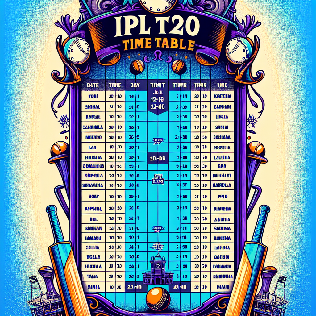 ipl t20 time table